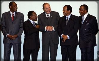 Chirac et les présidents d'Afrique centrale