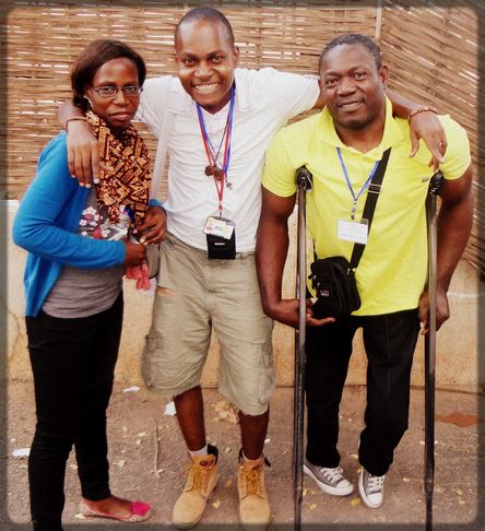 Ecclésiaste Deudjui en compagnie de Elsa Njialè et de Tchakounté Yves Kemayou à Dakar (Sénégal) en 2015