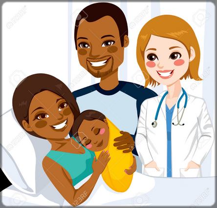 une femme avec son bébé à l'hôpital après l'accouchement