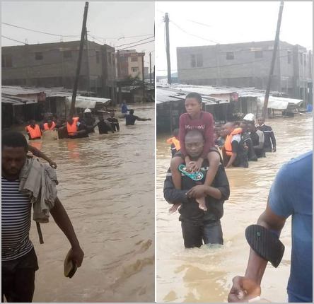 sauvetage dans les inondations
