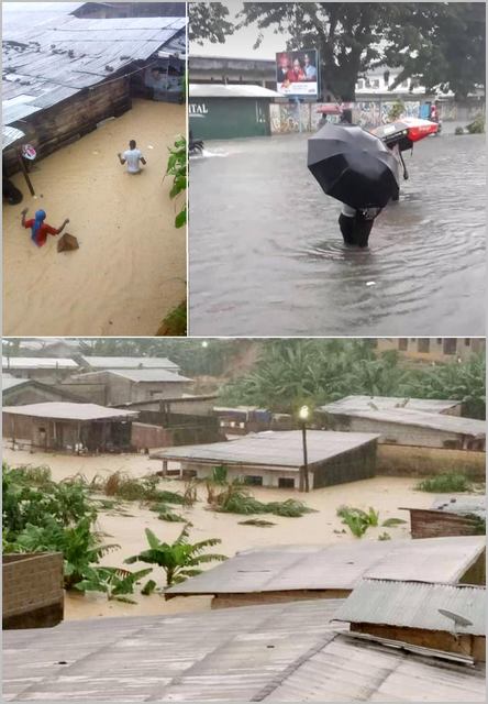 scènes d'inondation à Douala