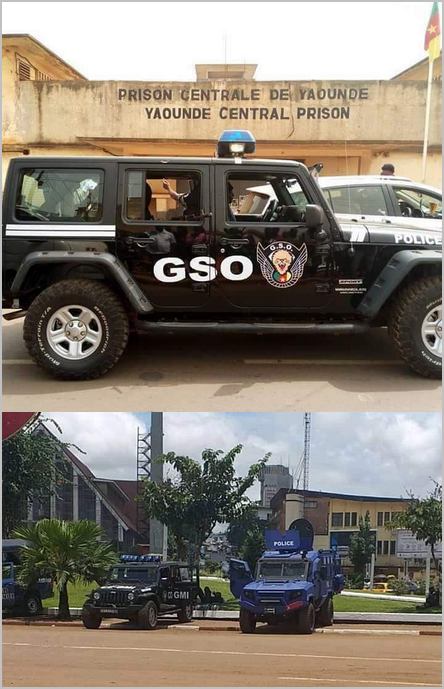 Véhicules de police dans les rues de Yaoundé