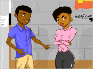 dessin d'un homme qui drague une femme